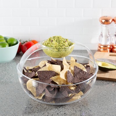 Chip and Dip Bowl-Serving Set for Indoor Outdoor Cocktail Parties and Entertaining-Serveware for Chips, Salsa, Fruit, Dips and More by Hastings Home