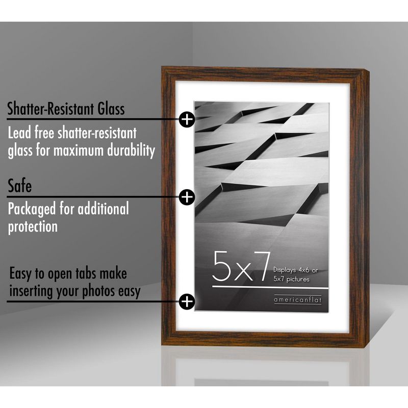 Americanflat Thin Picture Frames with tempered shatter-resistant glass - Horizontal and Vertical Formats for Wall and Tabletop, 4 of 7
