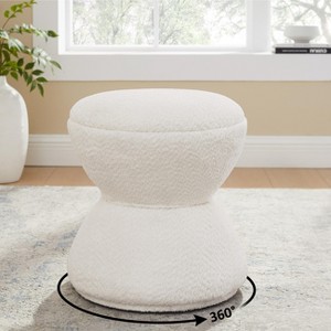 VANOMi 15.75'' Wide Upholstered Swivel Ottoman, Makeup Pouf, Shoe Changing Stool - 1 of 4