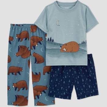 Carter's Just One You® Toddler Boys' 3pc Sleeping Bear Pajama Set - Blue
