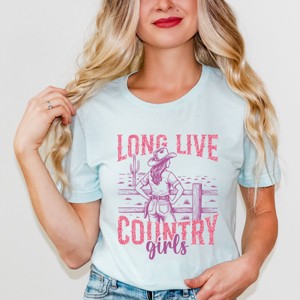 Long Live Country Girls Glitter - Womens Short Sleeve Graphic T-Shirt - 1 of 4