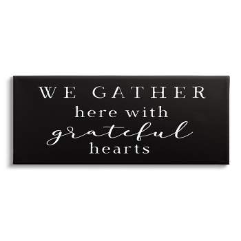 Stupell Industries Gather With Grateful Hearts Family Typography Sign Canvas Wall Art