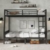 Okak Full Over Queen Metal Loft Bunk Bed Heavy Duty Bedframe with Ladder & Slats Support for Adults Teens, Black - 2 of 4