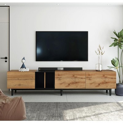 Chic Crate - Modern TV Stand for 80'' TV with 3 Doors, Media Console Table, Entertainment Center with Large Storage Cabinet for Living Room, Bedroom