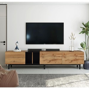 Chic Crate - Modern TV Stand for 80'' TV with 3 Doors, Media Console Table, Entertainment Center with Large Storage Cabinet for Living Room, Bedroom - 1 of 4