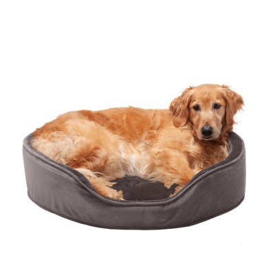 FurHaven Plush & Velvet Oval Cuddler Dog Bed