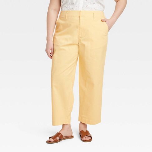 Women's High-rise Linen Pleat Front Straight Pants - A New Day