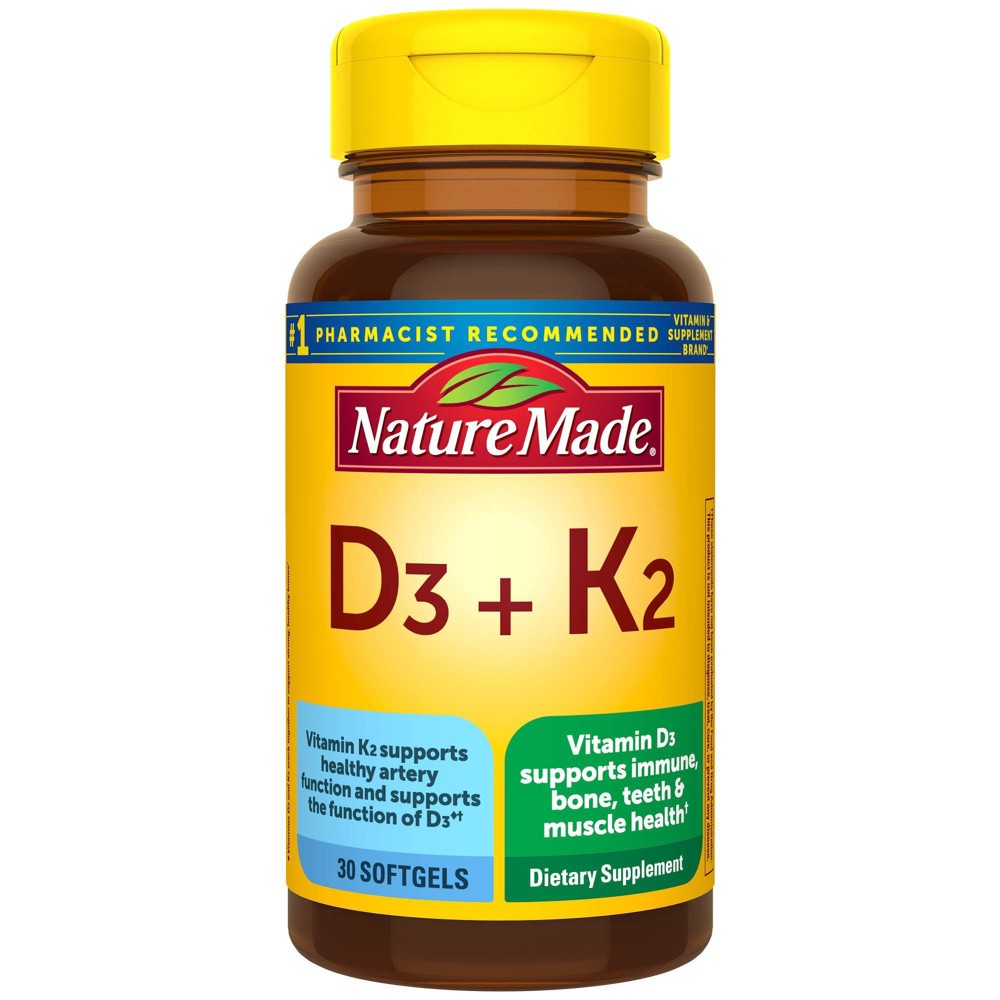 Photos - Vitamins & Minerals Nature Made D3+K2 Supplement Tablets - 30ct