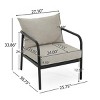 30.5" Modern Aluminum Patio Sofa Chair with Black Frame and Plush Beige Cushions, Outdoor Lounge Seating for Balcony or Garden-3irtyhousy - 4 of 4
