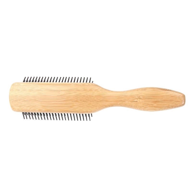 Bass Brushes Style & Detangle Hair Brush Premium Bamboo Handle with Professional Grade Nylon Pin 9 Row Black, 2 of 5