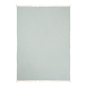 47" X 60"  Cotton Woven Turkish Towel Throw Blanket with Fringe - 1 of 4