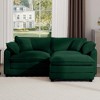 2-Seater Corduroy Mid-Century Modern L-Shaped Sofa with Footrest and Cloud-Like Comfort for Living Room - 3 of 4