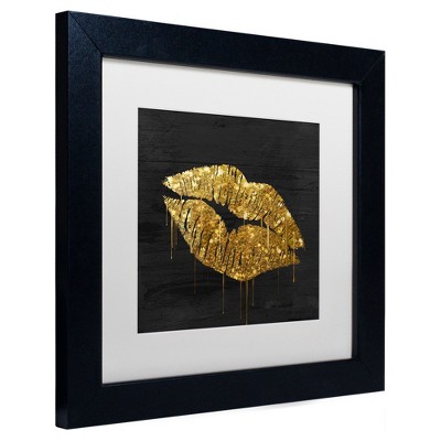 Trademark Fine Art -Color Bakery 'Golden Lips' Matted Framed Art