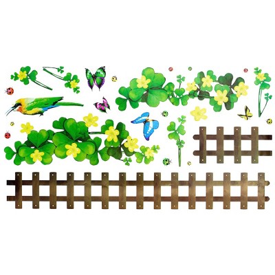 Slickblue Green Fence Vinyl Wall Art - Easy-to-Apply, Decorative Stickers for Freshening Up Your Home
