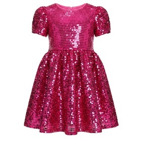 4t sequin dress Toddler Princess Dress Size 3t-4t Trendy Sequin Puff Sleeve Flower Girl  Dresses Tulle Wedding Party Clothes 6M-5T, Beige, 6 Months