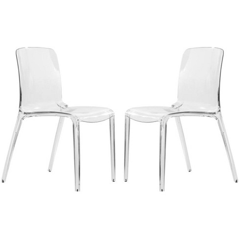 LeisureMod Murray Waterfall Edge Design Plastic Dining Chair Set of 2 - image 1 of 4