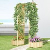 Outsunny Garden Arch, 2 Wood Trellis Sides, 2 Planter Boxes for Climbing Plants or Flower Pots, Arbor Archway for Wedding, Garden, Decoration, Natural - image 3 of 4