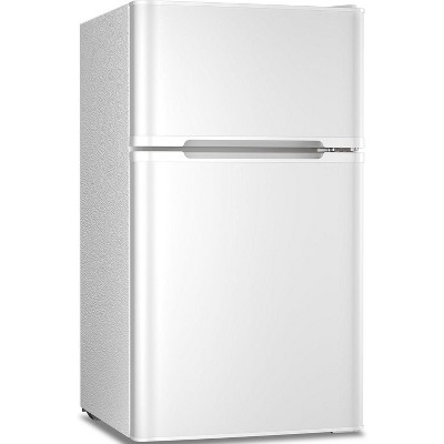 R.W.FLAME 3.2 Cu.Ft. Compact Mini Fridge with Freezer, 2-Door Design, Adjustable Shelves for Dorm, Apartment, Office, and Basement, WHITE