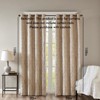 DSVIMOY Curtain Panels, Knitted Jacquard Damask Total Blackout Grommet Top Curtain Panel for Living Room, Bedroom, Champagne, 108"*50"*0.13" - 3 of 4