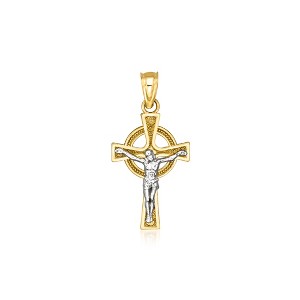 Ross-Simons 10kt 2-Tone Gold Crucifix Pendant Size 21.20 - 1 of 3
