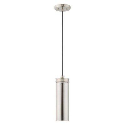 Sleek Smoke Glass Mini Pendant with Brushed Nickel Finish
