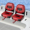Costway Set of 2 Low Back Boat Seat Folding Fishing Boat Seat Stainless Steel Screws Included Blue/Red - 4 of 4