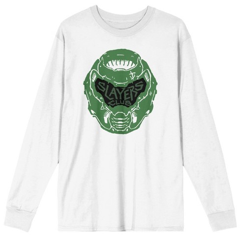 Doom Slayers Club Men's White Long Sleeve Shirt : Target