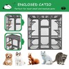Okak Outdoor Wooden Cat Enclosure with Waterproof Roof, Cat Cage with Six Platforms & Large Enter Door, Cat House for Patio or Backyard, Gray - 4 of 4