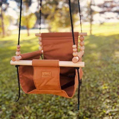 Sweet Swinging - Premium Outdoor Baby/Toddler Swing W/Pillow - Nutmeg