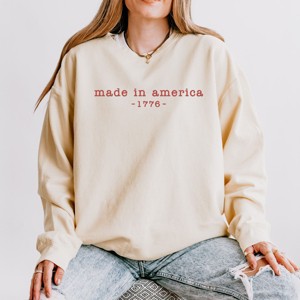 Simply Sage Market Embroidered Made In America 1776 Lightweight Garment Dyed Sweatshirt - 1 of 4