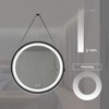 SEVOBAL Bathroom Vanity Mirrors 24inch Classy Vanity Mirror with Black Aluminum Alloy Frame Shatterproof Glass, Black Silver, 24"*24"*1.38" - 4 of 4