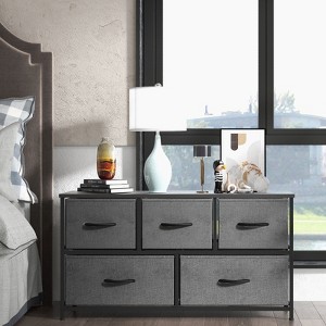 CAVINAS  5-Drawer Dresser with 2 Rows,Modern Storage Cabinet Dresser with TV Stand for Bedroom,Entryway,Bedroom Furniture,Metal Frame - 1 of 4