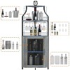 Corner Bar Cabinet with Glass Holder, Industrial Wine Cabinet with Adjustable Shelf, Liquor Cabinet Bar Cabinet, Corner Display Cabinet - 3 of 4