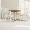 Mid-Century 5-Piece Solid Wood Round Dining Table Set with 4 Upholstered Chairs for Small Spaces, Kitchen or Dining Room - 3 of 4