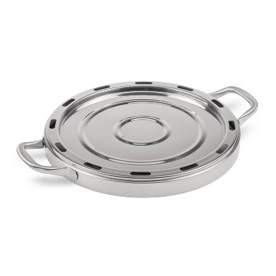 Petromax Camping Oven Baking Tray for Crispy Pizza Outdoors, at Your Campsite or Backyard, Stainless Steel, 12.2 in dia