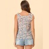 Allegra K Women's Sleeveless Casual Bow Tie Decor Strap Chiffon Floral Tank Tops - 4 of 4