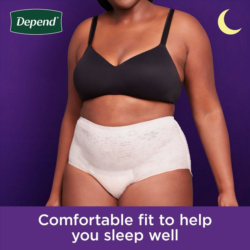 Depend Night Defense Adult Incontinence Underwear for Women - Overnight Absorbency - Blush, 5 of 8