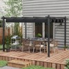 10' x 13' Retractable Pergola Canopy, Aluminum Pergola Sun Shade Shelter for Garden, Patio, Deck - 2 of 4