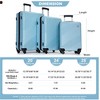 BEAFUP 3 Piece Luggage Sets PC+ABS Lightweight Suitcase with Two Hooks, Spinner Wheels, (20/24/28) - 3 of 4