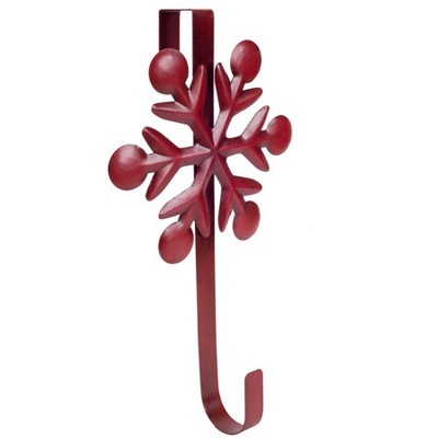 Diva At Home 18" Red Matte Snowflake Christmas Wreath Door Hanger