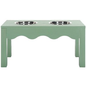 Lilith Double Pet Feeder - Removable Stainless Steal Bowls - Cat/Dog - PET5702 - Safavieh Pets - 1 of 4