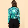INSPIRE CHIC Women's Stand Collar Floral Prints Zip Up Lightweight Short Jacket - 4 of 4