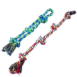 Itopfox Heavy Duty Dog Rope Toys for Aggressive Chewers, Tough Tug of War Toys for Large, Medium & Small Dogs – 5 Pack with 2 Ropes & 3 Supplies - 1 of 4