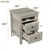 FONTOI Nightstand with 2 Drawers, Bedside Table with Storage Cabinet&Sleek Lines for Bedroom, Antique Gray, 18.1"*24.3"*18.1" - 3 of 4