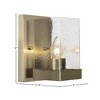 Toltec Lighting Nouvelle 1 - Light Sconce in  New Aged Brass with 4" Square Clear Bubble Shade - 2 of 2