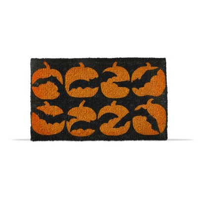 Tag 1'6" x 2'6"  Bats And Pumpkins Coir Mat Rectangle Indoor and Outdoor Coir Door Welcome Mat