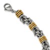 Black Bow Jewelry 8.5mm Stainless Steel, Gold Tone Plated Byzantine Chain Necklace, 24in - 2 of 4