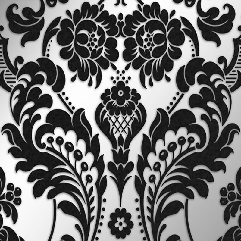 Gothic Damask Flock Black and Silver Paste the Wall Wallpaper, 4 of 5