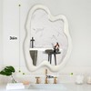 Beautyolove 28 in. W x 36 in. H Irregular Beige Flannelette Framed Wall Mirror Asymmetrical Decorative Wall Mirror - 2 of 4