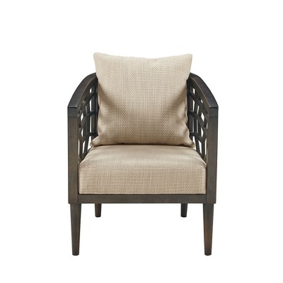 VYNXARIA Solid wood and plywood frame Accent Chair with cushion£¬Tan